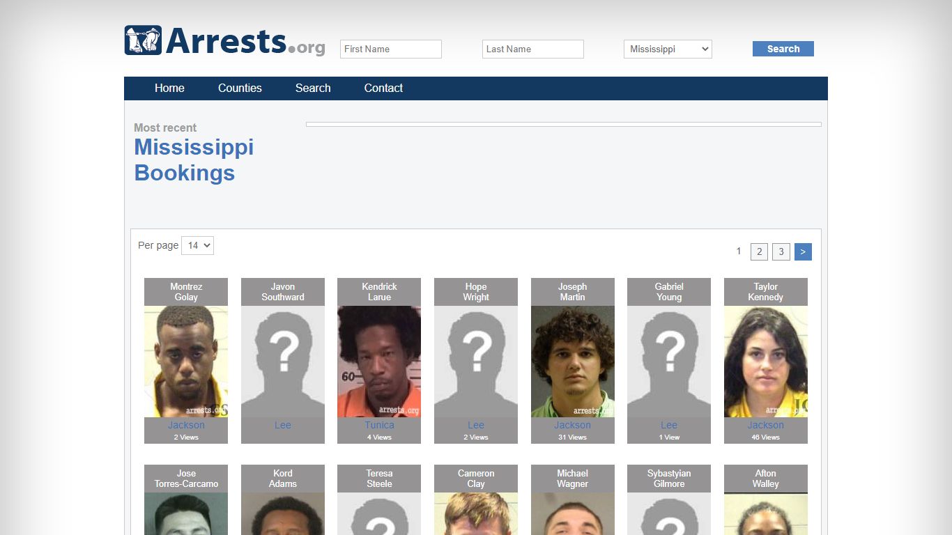 Mississippi Arrests and Inmate Search