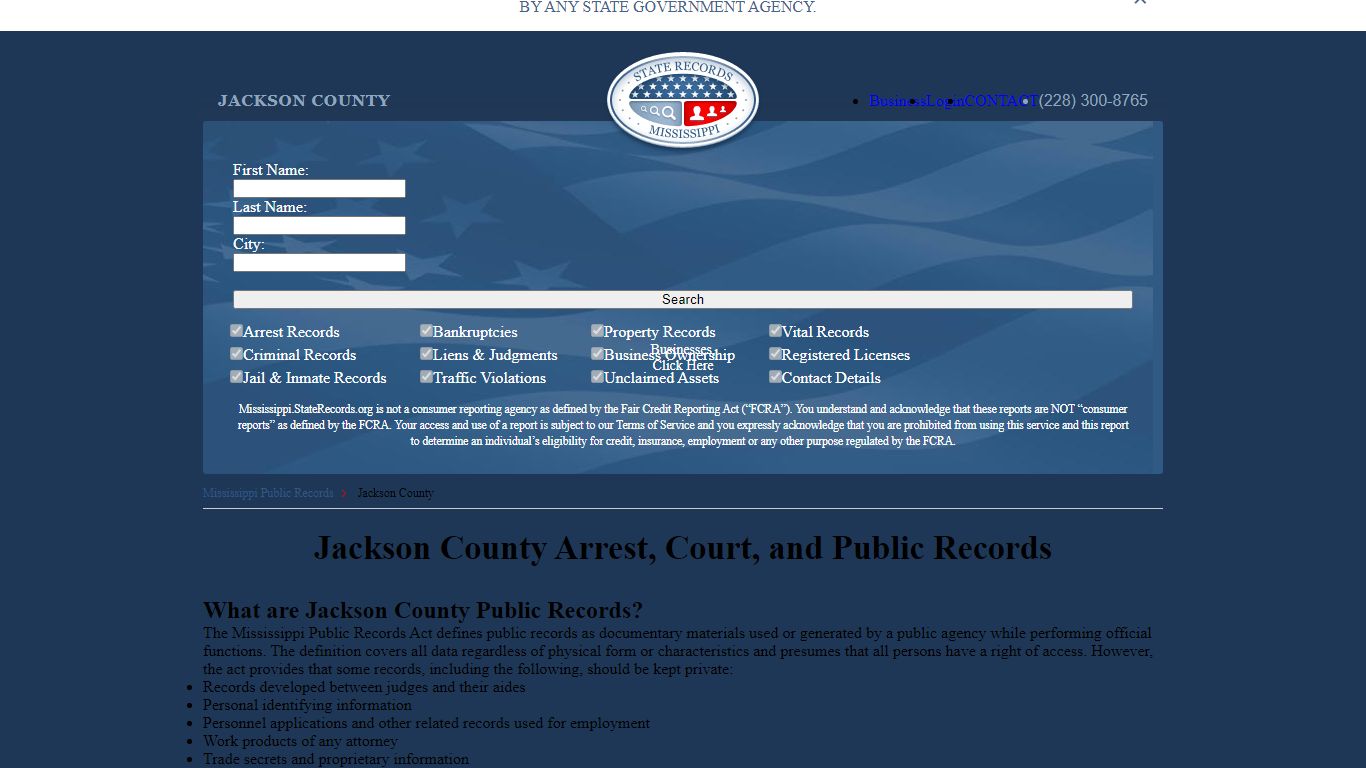 Jackson County Arrest, Court, and Public Records